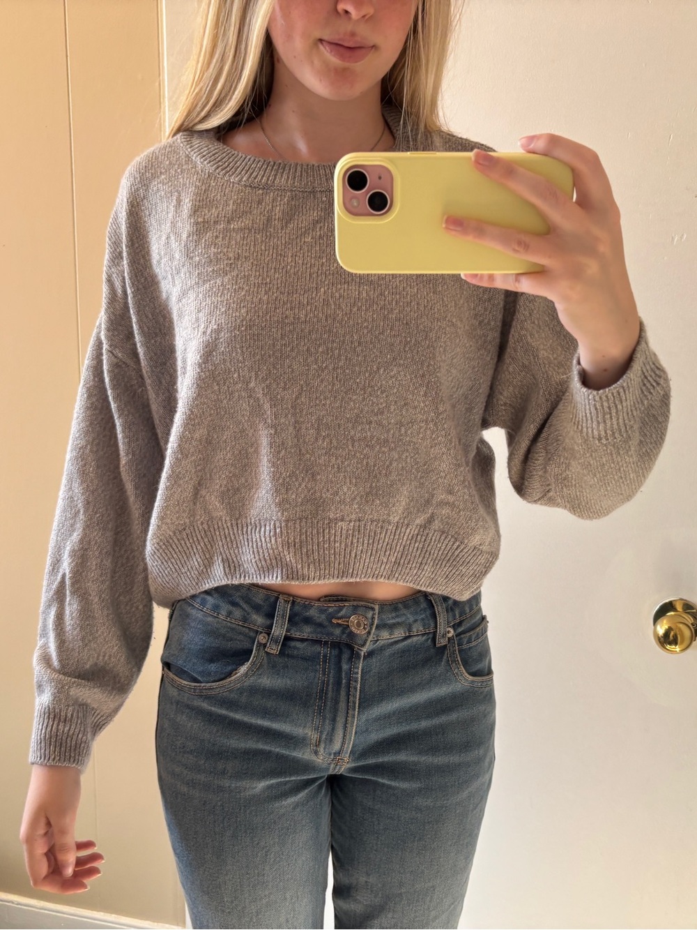 Classic Crewneck Crop knit Sweater